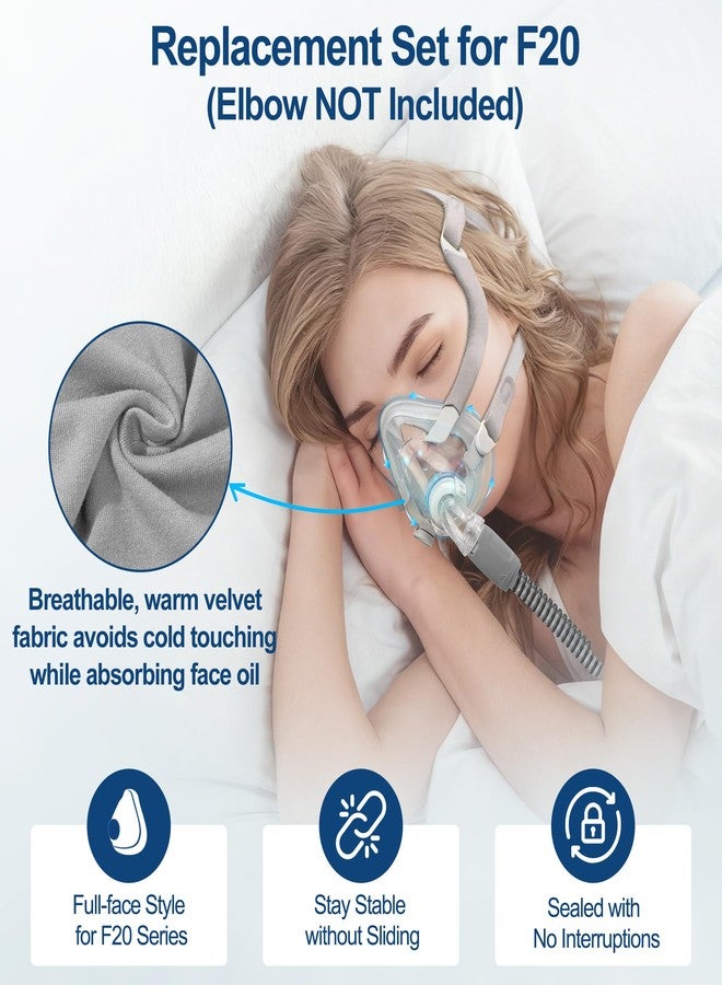 MEDICOLOR Improved Set for AirFit F20 & AirTouch F20, Includes 3-in-1 Hybrid Cushion, Head Strap & Frame (No Elbow), Skin-Friendly, No Silicone Contact, Stable Fit CPAP Supplies by MEDICOLOR – Medium - Image 3